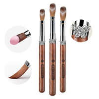 Pinceau à ongles en acrylique 100 % pur Kolinsky, vente en gros d'usine, pour gel UV, extension d'ongles, stylo de construction, pinceau de dessin, tailles 2-18