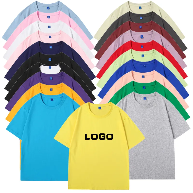 Großhandel Günstige Custom Design Blank Printing Männer O-Ausschnitt Gym Gsm Baumwolle T-Shirt Mit Custom Logo