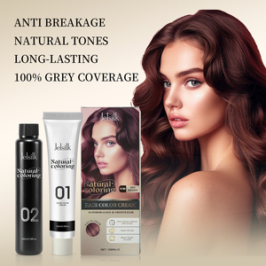 Crème colorante capillaire botanique hydratante - Couverture 100% des <span class=keywords><strong>cheveux</strong></span> gris, formule professionnelle, douce pour le cuir chevelu et les <span class=keywords><strong>cheveux</strong></span> - Product Image 4