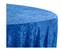 Nappe ronde en velours bleu royal de 120 pouces, faite à la main, style simple, pour mariages et hôtels