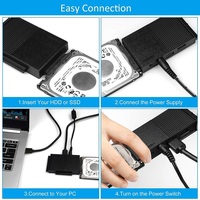 Convertidor FIDECO SATA IDE a USB 3.0 con Cable de Alimentación de 4 Pines