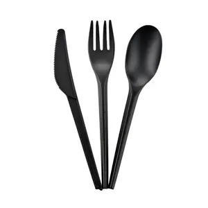 Utensílios de talhares saudáveis eco-amigável, cor personalizada, utensílios compostáveis, garfo, colher, faca, conjunto