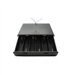 Boîtier de piles 6xAA en plastique ABS, 1,5 V, 3 V, 4,5 V, 6 V, 7,5 V, 9 V, 1, 2, 3, 4, 5, 6 emplacements, couvercle noir, boîte OEM - Product Image 1