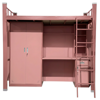 Lit superposé en métal personnalisé pour dortoir avec escalier taille Queen, design moderne pour application scolaire