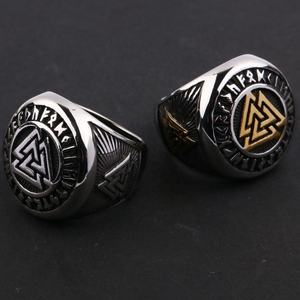 European and American Fashion Retro Stainless Steel Viking Triangle Pattern Men and Women Personality Titanium Steel <b>Ring</b> <b>Ring</b> - Product Image 6