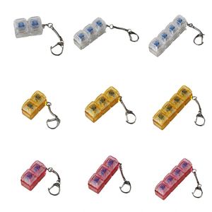 2/3/4 Mechanical Keyboard Keycap Keychain Fidget Toy with Light - Portable Stress Relief Clicker <b>Key</b> Ring for Gift Decoration - Product Image 4