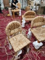 Chaise de salle à manger en teck et frêne massif, tressée en jonc de mer naturel, personnalisable, pour salon moderne ou restaurant