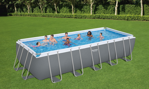 <span class=keywords><strong>สระ</strong></span>ว่ายน้ำทรงสี่เหลี่ยมผืนผ้า Bestway 5612B Power Set ขนาด 6.40 ม. x 2.74 ม. x 1.32 ม. คุณภาพสูง สำหรับครอบครัว ใช้งานกลางแจ้ง โครงเหล็กตั้งพื้น - Product Image 3