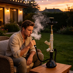 Cachimba AK Diamond de 78 cm con diamantes de imitación, shisha de lujo con una sola manguera y base de cristal, para fumar en bares, clubes, hogares y campamentos, ¡venta de fábrica! - Product Image 6