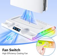 Nouvelle station de charge et de refroidissement pour console avec éclairage RGB coloré, support pour écouteurs et support de stockage pour disque dur mobile pour PS5 Slim