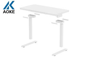 مكتب كهربائي مستطيل بمحرك مزدوج يستقر في الجلوس 3 مراحل قابل للتعديل كهربائي أبيض - Product Image 6