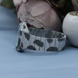 Negro blanco diamante Moissanite lujo moneda moda negocios Acero inoxidable mecánico analógico Dial reloj para hombres mujeres - Product Image 3