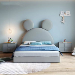 Letto singolo moderno <span class=keywords><strong>e</strong></span> semplice per bambini, con testiera a forma di topo, per ragazzi <span class=keywords><strong>e</strong></span> ragazze, letto contenitore moderno con design a cartone animato, di tendenza. - Product Image 2