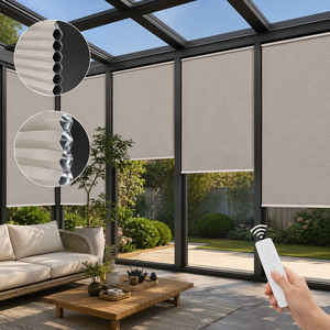 Stores alvéolaires ZSTARR à télécommande, cellules hexagonales avec doublure en feuille d'aluminium, insonorisés pour véranda vitrée, vente en gros usine - Product Image 1