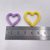 Mousqueton en alliage en forme de cœur peint coloré, fermoir à ressort multicolore pour porte-clés, breloque de sac, fabrication de bijoux DIY