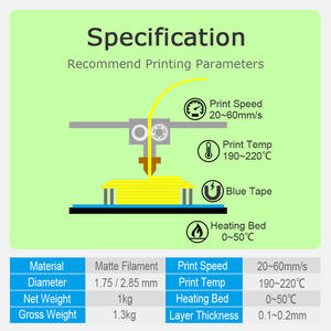 Impresora de filamento opy White Pla Matte 3D - Product Image 5