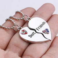 Collier avec pendentif en forme de cœur en alliage pour meilleurs amis, populaire pour les achats transfrontaliers