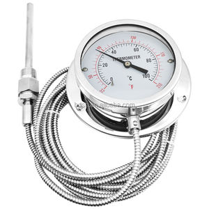 WSS Termômetro Bimetálico Dois <span class=keywords><strong>Metal</strong></span> Medidor Térmico Temp Thread BSP 1/2 ''Totalmente SS Personalizar Stem Dial Therm 4 polegada 6 polegada 100mm 150mm - Product Image 3