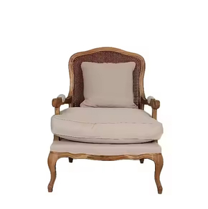 Poltrona in Legno Stile Francese Antico per Casa, Hotel, <span class=keywords><strong>Salotto</strong></span>, Arredamento Soggiorno, Comoda e Morbida Poltrona Divano - Product Image 5
