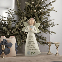 Statue d'ange peinte à la main ENNAS, sculpture en résine écologique, décoration de table pour la maison, cadeau religieux de Noël, cadeau d'amitié