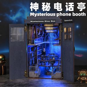 Modèle de maisonnette DIY Cabine téléphonique magique mystérieuse, support de livres, étagère en bois faite à la main, décoration, jouet, cadeau CH08, pour 14 ans et plus - Product Image 2