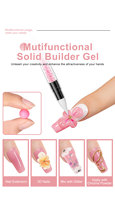 Kit de gel acrylique solide antiadhésif pour extension d'ongles 60 ml (2 oz) avec stylo pochoir en silicone 3D pour salon et sculpture d'ongles DIY à domicile