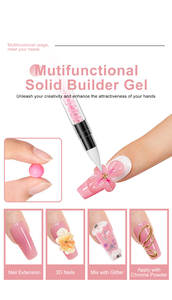 60 मिलीलीटर 2 औंस गैर-छड़ी ठोस एक्रिलिक नाखून एक्सटेंशन जेल सेट के साथ सेट करें और घर की diy नाखून कला मूर्तिकला के लिए 3 डी सिलिकॉन स्टेंसिल पेन - Product Image 3