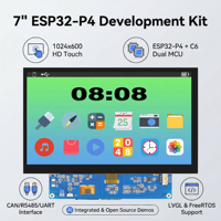 Kit de Desarrollo Espressif ESP32P4 con Pantalla Capacitiva IPS de 7 Pulgadas, Sistema Operativo de Código Abierto LVGL C6, Wi-Fi Inalámbrico para 1024x600