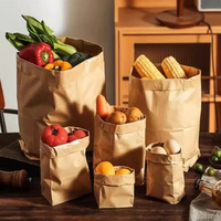 Sacs à fond plat laminés anti-graisse personnalisés pour la livraison rapide de nourriture, pour les hamburgers, les frites, le poulet, les plats à emporter, les emballages de thé au lait