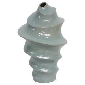 Vaso in ceramica con spirale scultorea per decorare soggiorno, camera da letto, cucina, ufficio. - Product Image 1