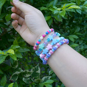 Clay Beads Rose-Team WingArt DIY You Own Cute Beautiful Pink Love Star Bead Bracelet Kit - Product Image 6