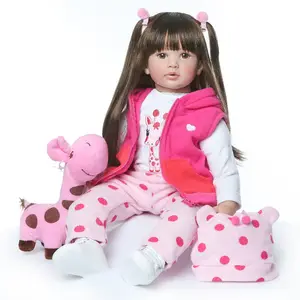 New cheap Reborn 23inch Soft real Silicone Vinyl Doll 60cm Soft Silicone Reborn Baby Doll Lifelike Reborn Baby Dolls toys kids