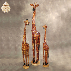 Lớn ngoài trời nhà vườn trang trí tùy chỉnh bán buôn giá rẻ hơn giá sợi thủy tinh điêu khắc nhựa con hươu cao cổ bức tượng - Product Image 4