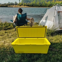 Glacière de pêche rotomoulée grande capacité 220L, résistante à l'eau, isolée, avec roues, pour bateaux de pêche et activités marines