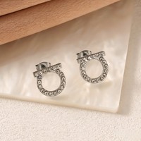 Collier et bracelet avec pendentif lettre D en strass de luxe léger, bijoux en acier inoxydable plaqué sous vide pour femmes