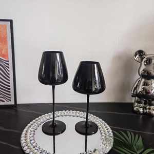 Copa de Vino de Porcelana Negra, Roja y Champán, Estilo Nórdico Romántico para Decoración del Hogar - Product Image 1