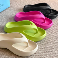 Chaussures pour femmes Deran OEM avec logo personnalisé, tongs plates antidérapantes d'été, fabrication directe d'usine, semelles épaisses durables, tongs colorées