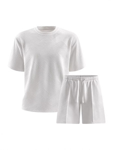 Ensemble de vêtements pour hommes, short uni, t-shirt à manches courtes à col rond, short, pantalon, ensemble pour un usage quotidien, ensemble de fitness pour hommes - Product Image 3