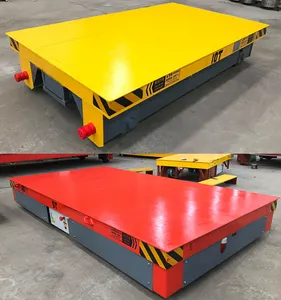 Rail Transfer Cart Railway Trolley Rail Guided Material Transport Equipments Electric Flat Car