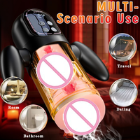 Dispositif d'entraînement masculin Aircraft Cup, Masturbateur télescopique électrique entièrement automatique à succion et vibration, Jouet sexuel intelligent pour adultes