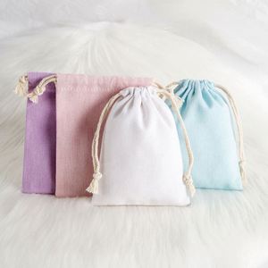 Sac de rangement en flanelle de coton avec cordon de serrage pour emballage de bijoux, style minimaliste, logo imprimé, plusieurs tailles, vente en gros usine - Product Image 2