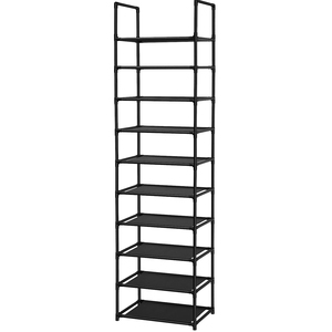 Metal Frame 10-tier <b>Shoe</b> Rack <b>Space</b>-<b>Saving</b> <b>Shoe</b> <b>Storage</b> Organizer Non-Woven Fabric Stackable <b>Shoe</b> Shelf - Product Image 1