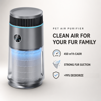 Purificateur d'air intelligent pour animaux de compagnie USMILEPET, purificateur d'air pour chats et chiens, système de retour d'air infini / système de flux d'air infini, contrôle par application WiFi