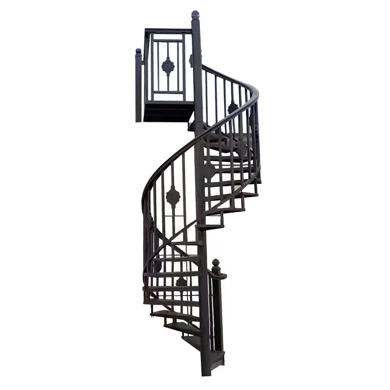 exterior antique French cast iron structure steel treads spiral staircase