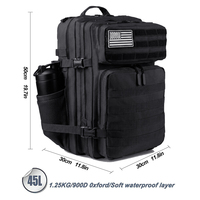 Sac à dos tactique de sport Trailpop personnalisé 45L, imperméable, pour activités de plein air, Molle, athlètes, escalade, randonnée, chasse, voyage, fitness