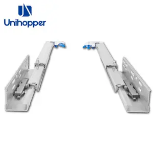 UNIHOPPER 사용자 정의 전체 확장 3D 조정 가능한 하단 마운트 서랍 슬라이드 반동 열기 서랍 슬라이드에 푸시