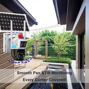 Chất lượng cao mới thông minh năng lượng mặt trời tiết kiệm năng lượng ống kính kép tự động theo dõi 4G Thẻ Sim PTZ V380 4MP <span class=keywords><strong>Camera</strong></span> an ninh CCTV không dây - Product Image 4