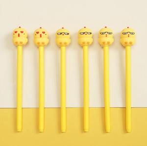 Маленькая желтая курица, мультяшная яичная скорлупа, пластиковая гелевая ручка, 0,5 мм, синие/черные чернила, не стираемые в офисной школе - Product Image 4