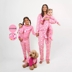 KERUI personalizzato stampato pigiama combinazione di pigiami per adulti bambini pigiami per famiglia set di Pjs in fibra di bambù eco-friendly tute Pjs - Product Image 1