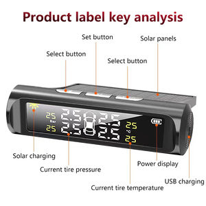 <strong>Tpms</strong> Source Manufacturer High-precision Solar Charging Wireless Tire Pressure Monitor System Sensor for Various Vehicles - Product Image 5